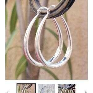 Elegant Sterling Silver Oval Hoop Earrings